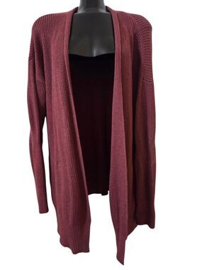 Lululemon Cashlu Sweater Wrap Knit Pockets Heathered Mulled Wine Women's L/XL U2